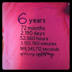 6 Years Old Birthday Shirt
